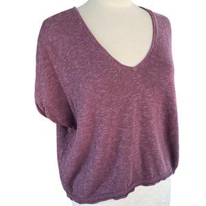 Madewell Ellendale Slouchy Slub Knit Short Sleeve Sweater Tee Purple Lagenlook-L